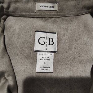 Geoffrey Beene Micro-Suede Long Sleeve Shirt - Size L - EUC